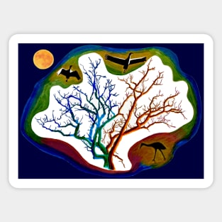 Oak Crane Moon Sticker